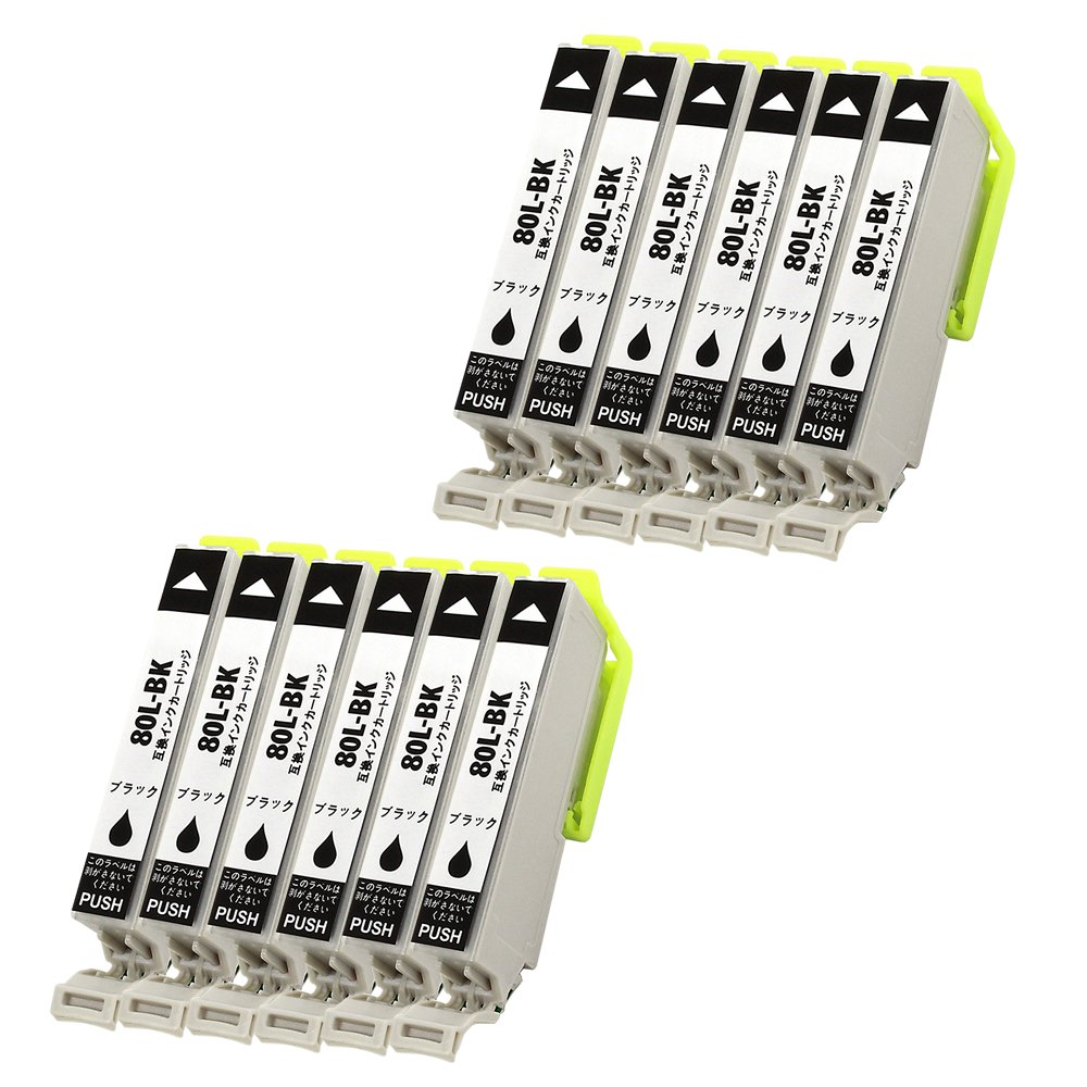 Amazon.co.jp: 互換品インク エプソン用 ICBK80/ICBK80L （増量タイプ