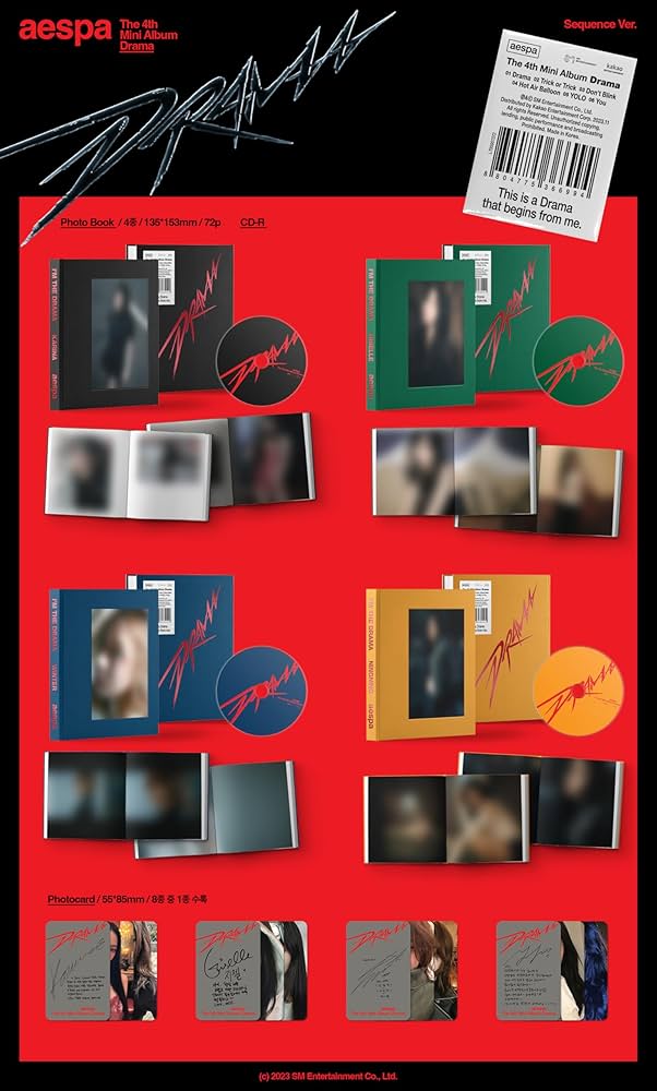 aespa Drama 4th Mini Album CD+Photocard+Tracking Sealed (Sequence