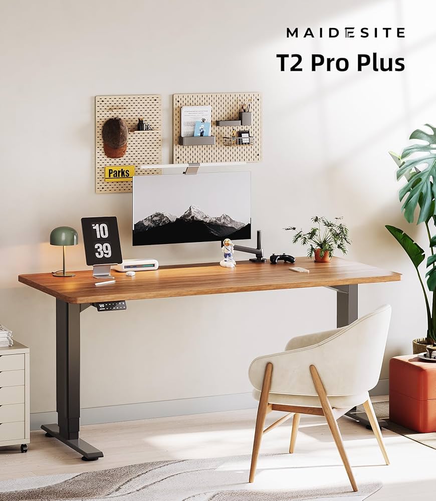Amazon | Maidesite 電動 昇降式デスク 脚 スタンディングデスク デゥ