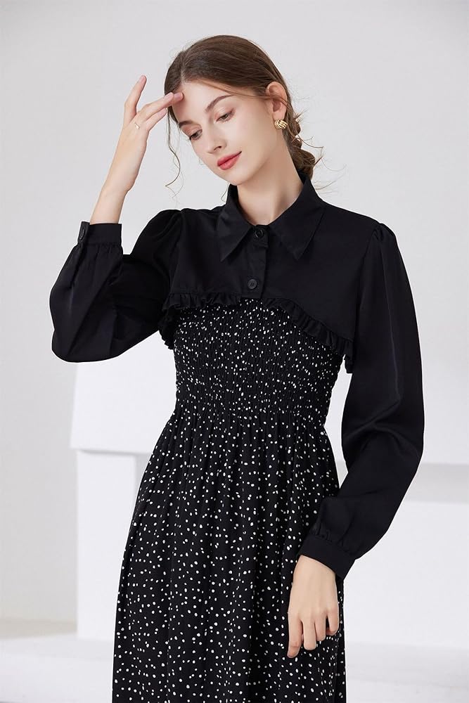 EVGVAT Fake Collar Long Sleeves Detachable Half Shirt Victorian