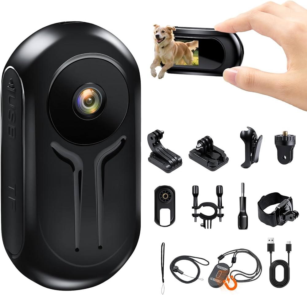 Amazon | ウェアラブルカメラ 64GBカード付属 アクションカム 小型