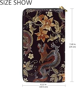 Amazon | [alaza] 長財布 二つ折り 龍 りゅう ドラゴン 竜 刺繍柄