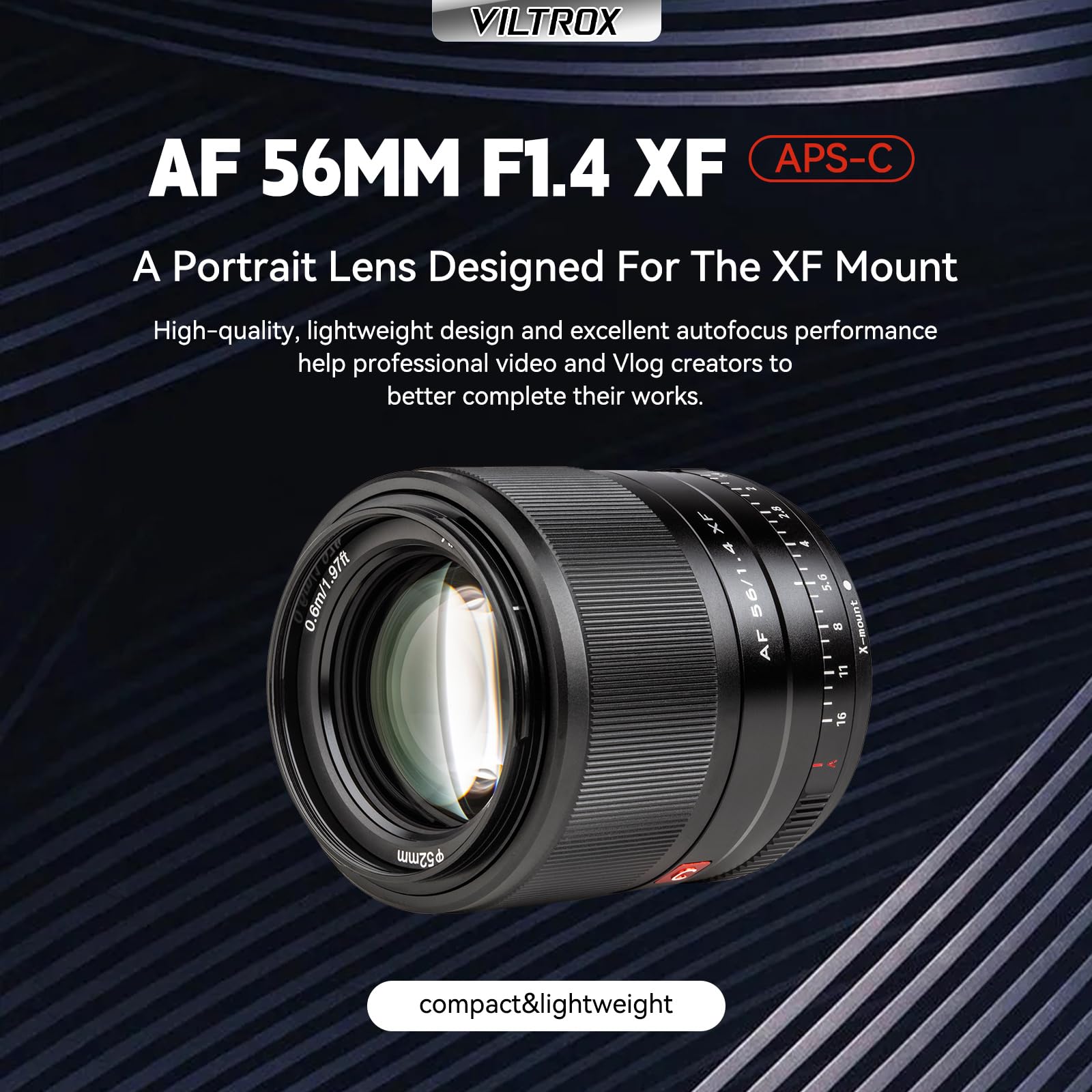 VILTROX 56mm F1.4 f/1.4 XF automática APS-C Lente Retrato para