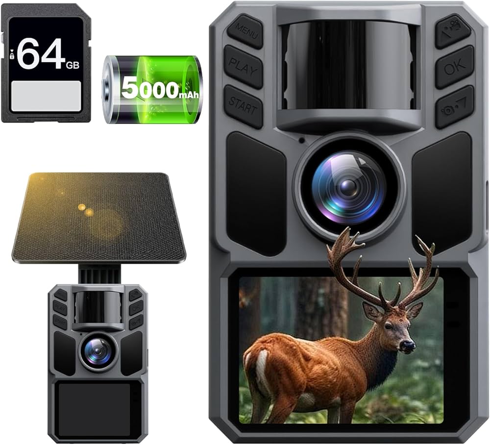 Amazon.co.jp: FKPCAM トレイルカメラ ソーラー式 野生動物監視カメラ