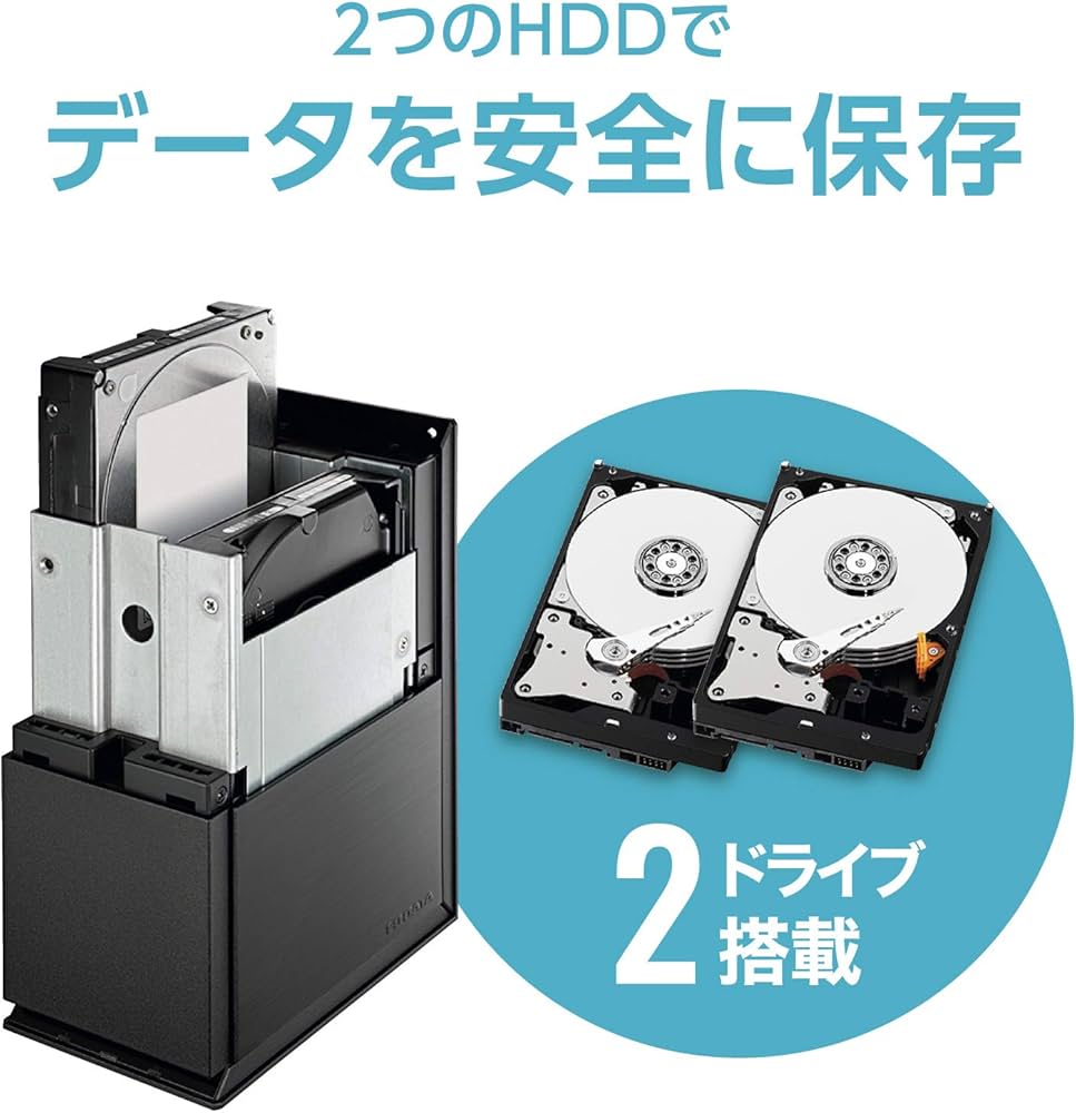 Amazon.co.jp: I-O DATA アイ・オー・データ NAS 2ベイ 4TB RAID1 PC
