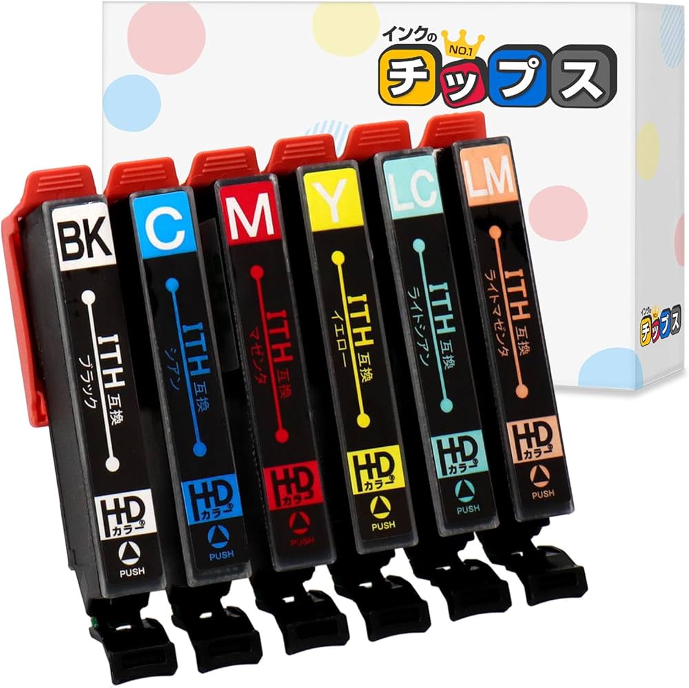 Amazon.co.jp: 【インクのチップス】 ITH (イチョウ) 互換 6色セット