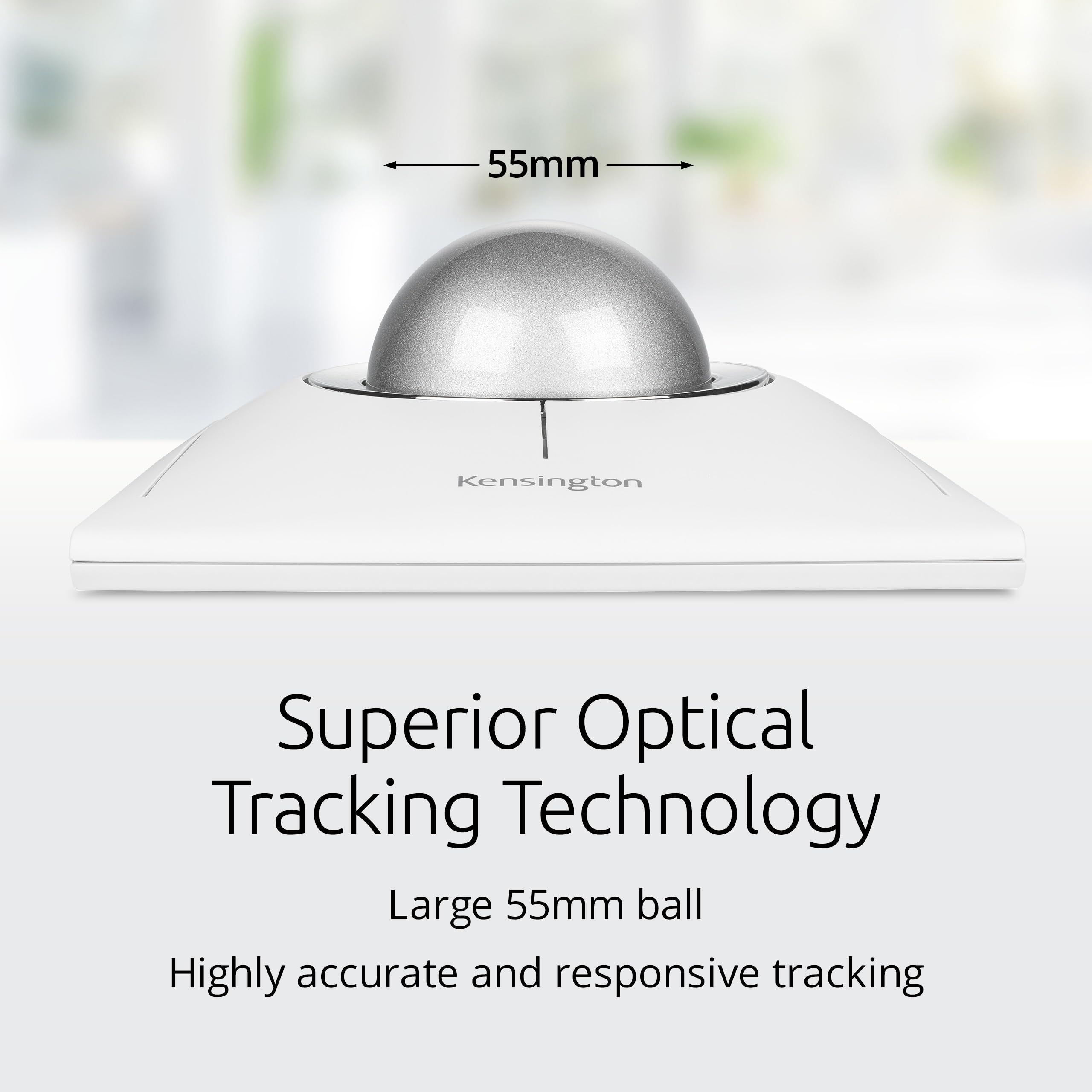 Kensington SlimBlade Pro EQ Wireless Trackball, Bluetooth, 2.4 GHz