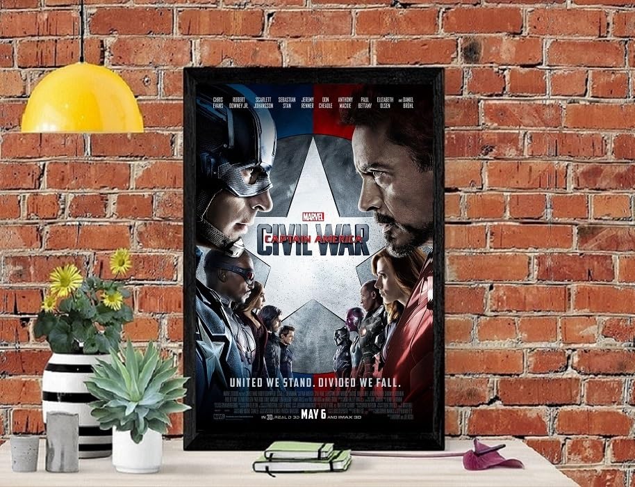 Amazon.co.jp: 【フレーム付-黒-】 映画ポスター キャプテンアメリカ