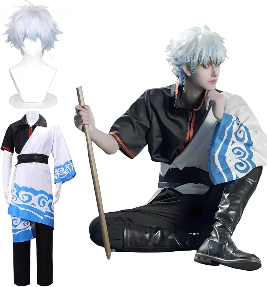 Amazon.co.jp: [神併良品] 坂田銀時 コスプレ ウィッグ付き 白夜叉