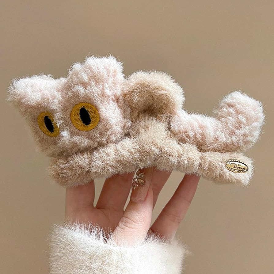Amazon.co.jp: ヘアクリップ ヘアアクセサリー 猫ぬいぐるみ 黒猫 白猫