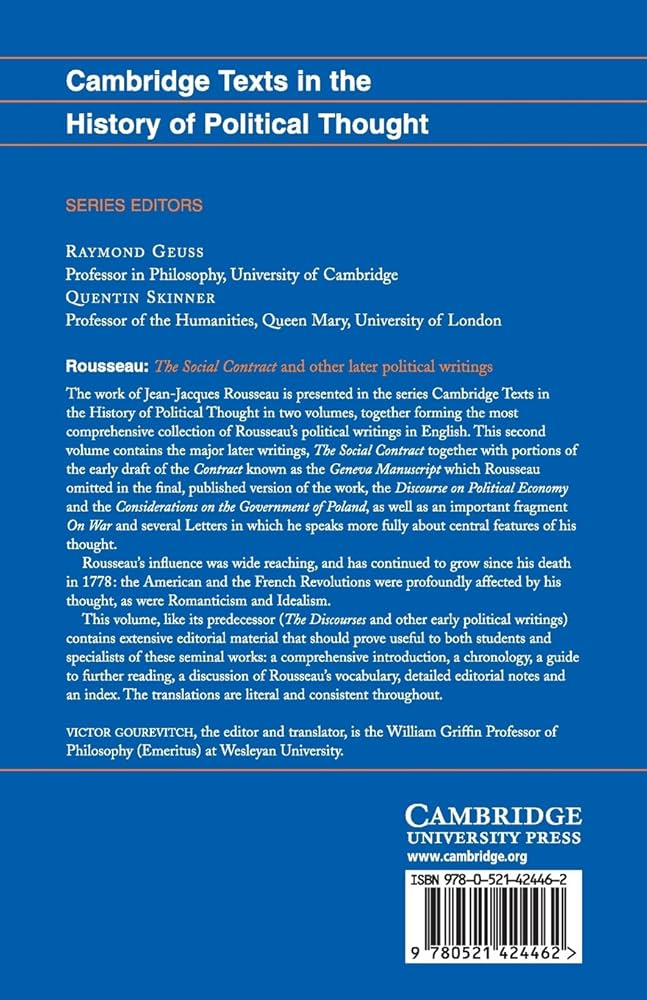Rousseau: 'The Social Contract' and Other Later Political Writings