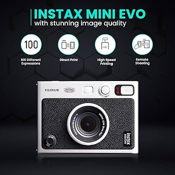 Amazon.com : Fujifilm Instant Mini EVO Hybrid Camera (Black
