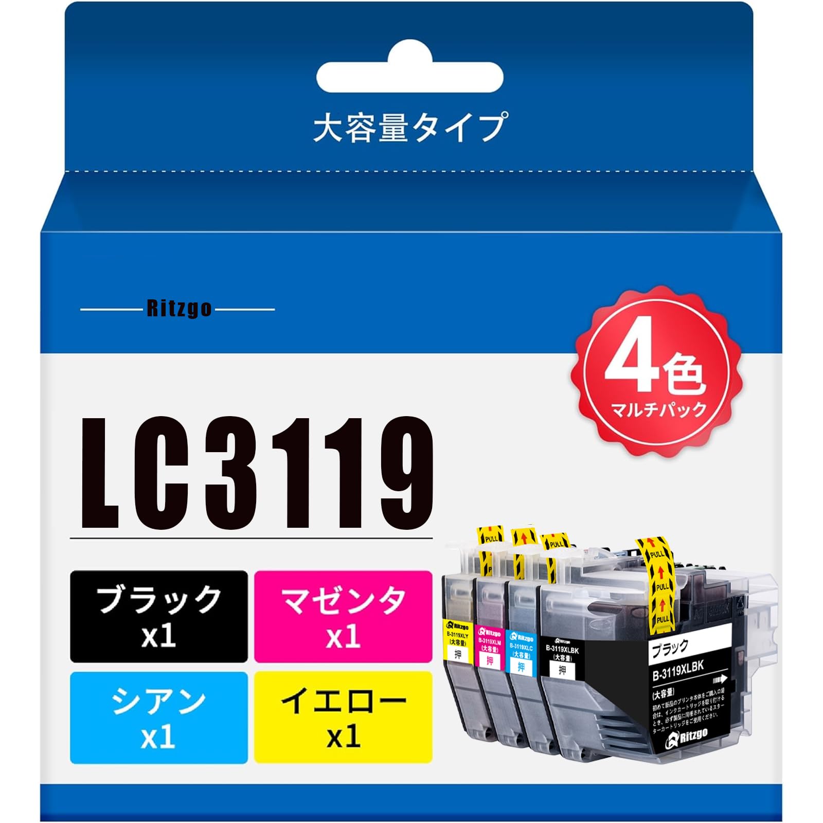 Amazon.co.jp: brother ブラザー用 LC3119-4PK 【4本セット(大容量