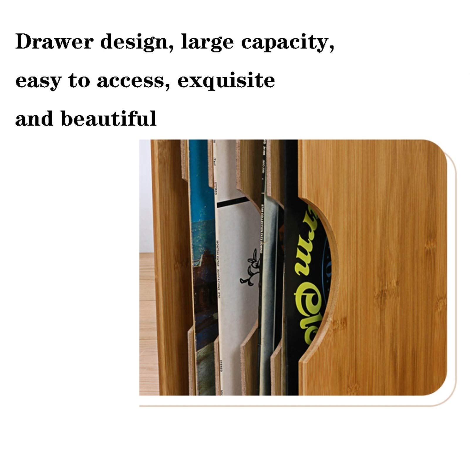 Amazon.co.jp: 木製ビニールレコードスタンド、デスクドロワーLP