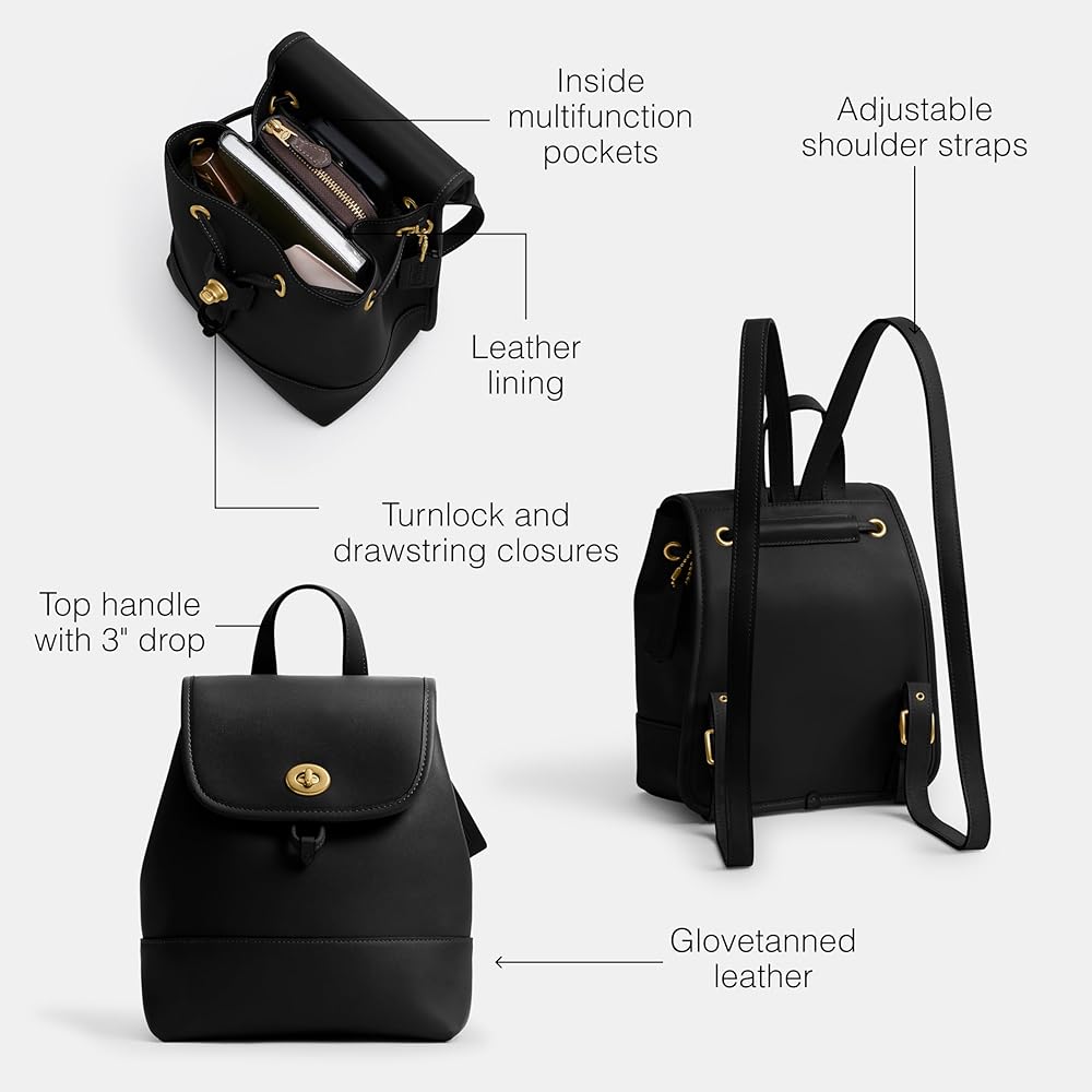 Amazon.com: COACH Women's Turnlock Backpack Black One Size