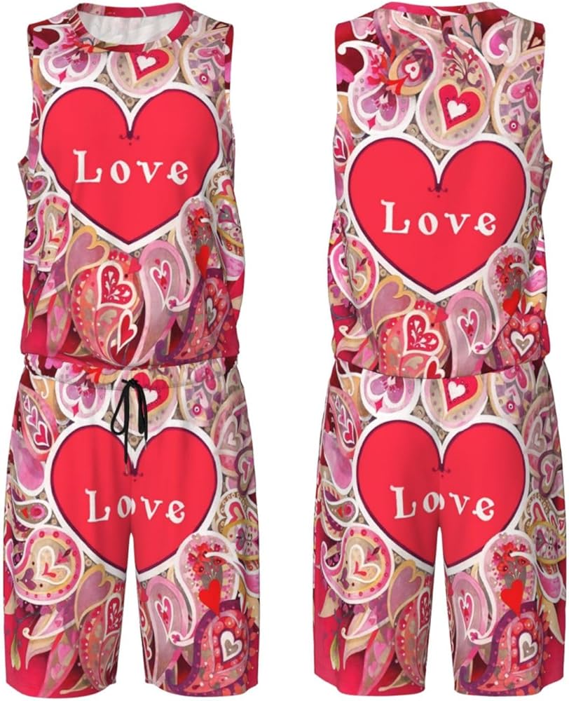 Amazon | [SHELIN] バスケウェア 上下セット バレンタインデー ピンク