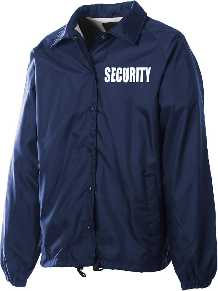First Class 100% Nylon Windbreaker with Securtiy I.D. (Navy Blue
