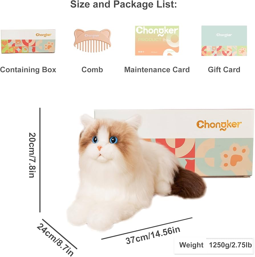 Amazon.co.jp: Chongker 猫ぬいぐるみ リアル 本物そっくり