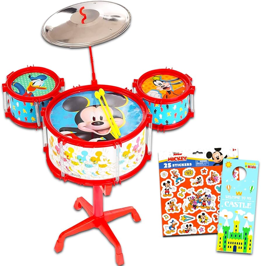 Amazon | ミッキーマウスのドラムセット 子供用 - ミッキードラムの