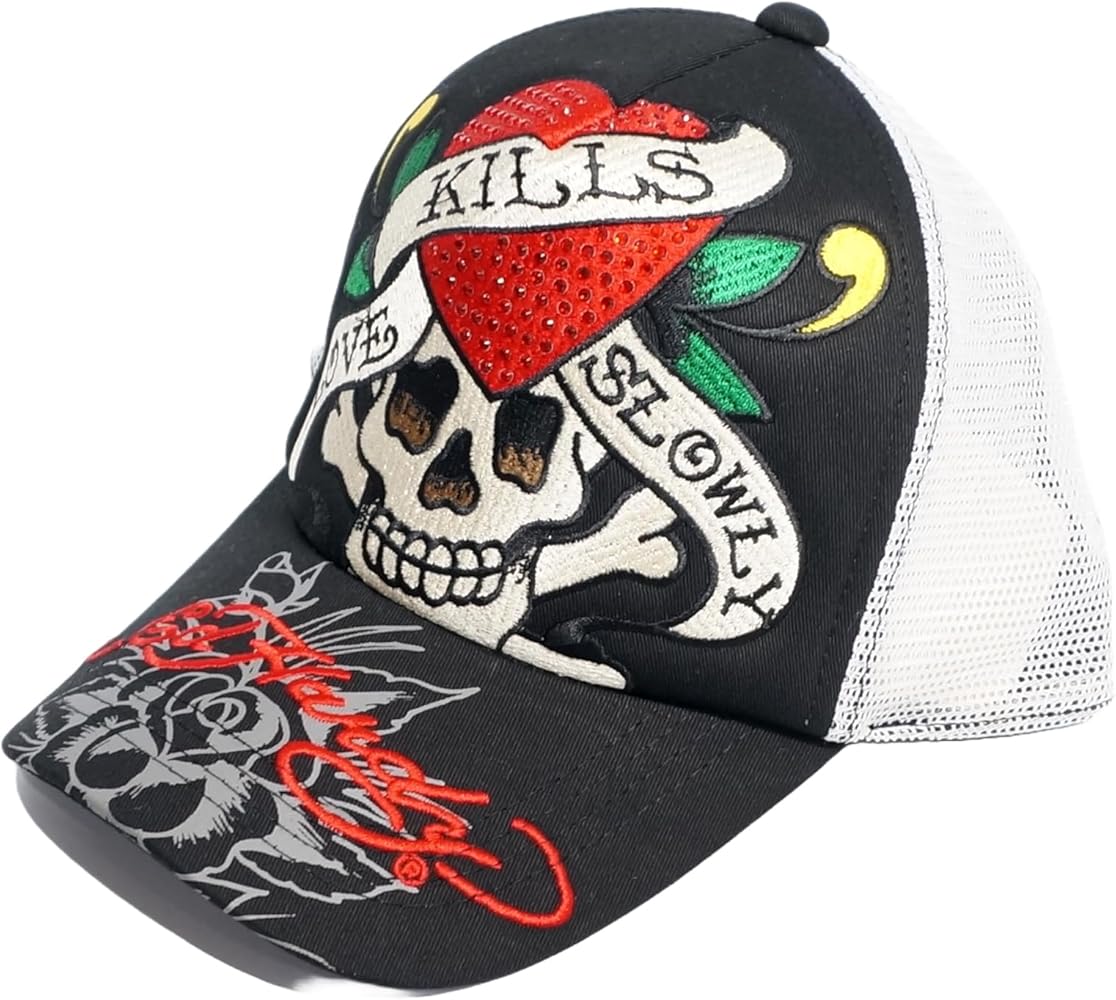 Amazon | [Ed Hardy] エド・ハーディー ハートスカル刺繍 ラインス