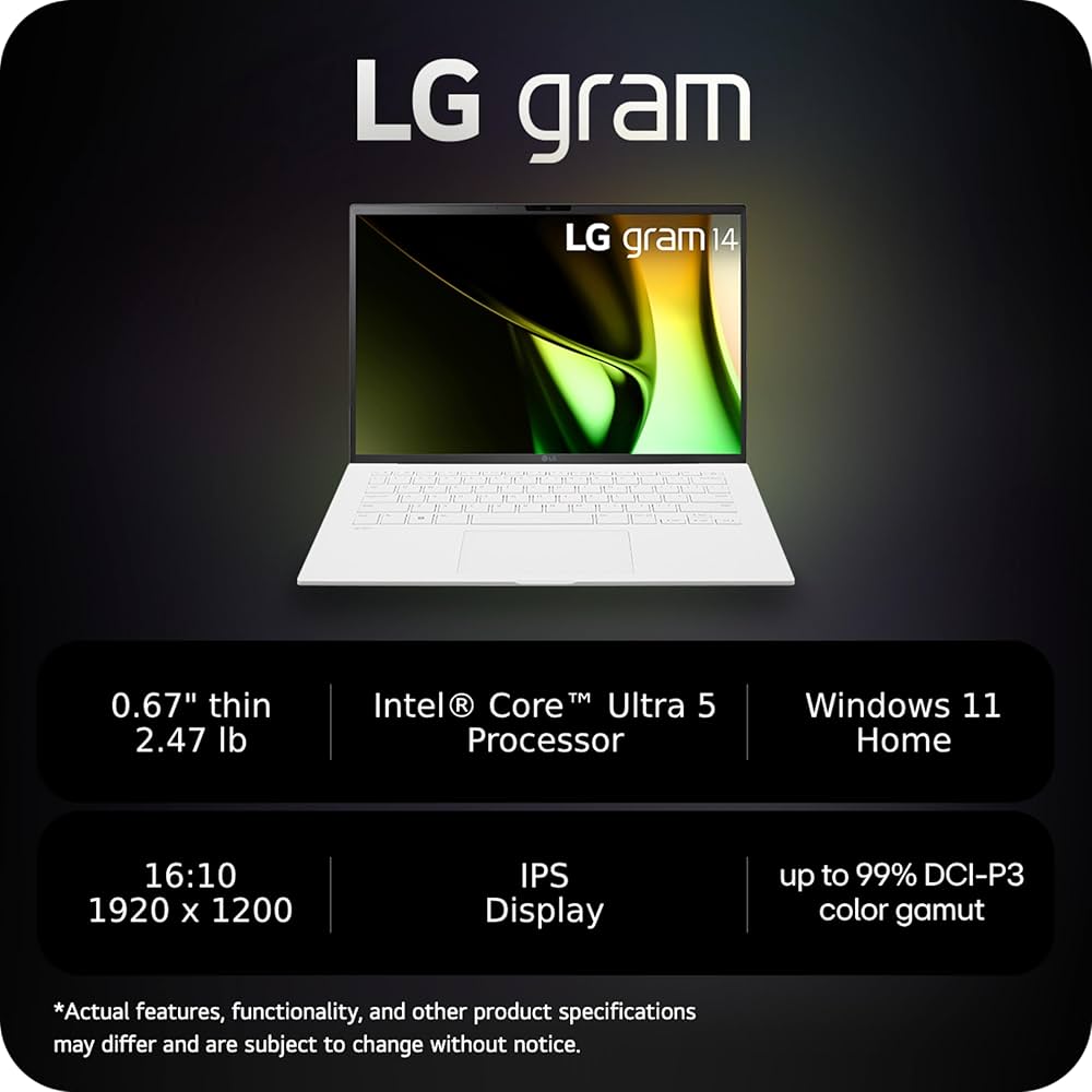 LG Gram 14-inch Lightweight Laptop, Intel Evo Edition - Intel Core