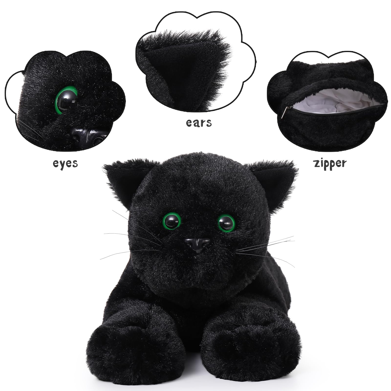 Amazon.co.jp: MaoGoLan 黒猫ぬいぐるみ 5個入り 4匹の赤ちゃんが入っ
