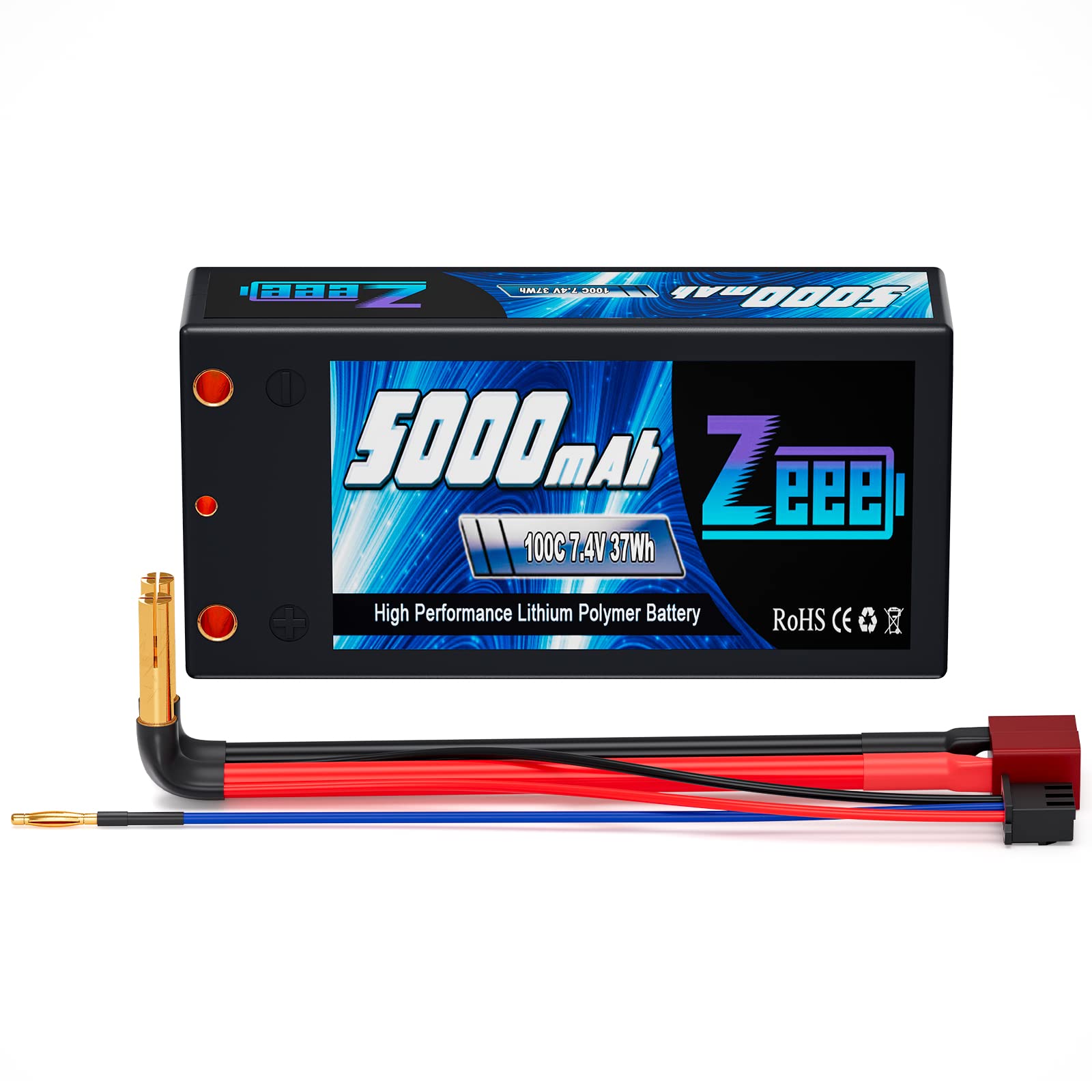 Amazon.com: Zeee 2S Shorty Lipo Battery 5000mAh 7.4V 100C Hard