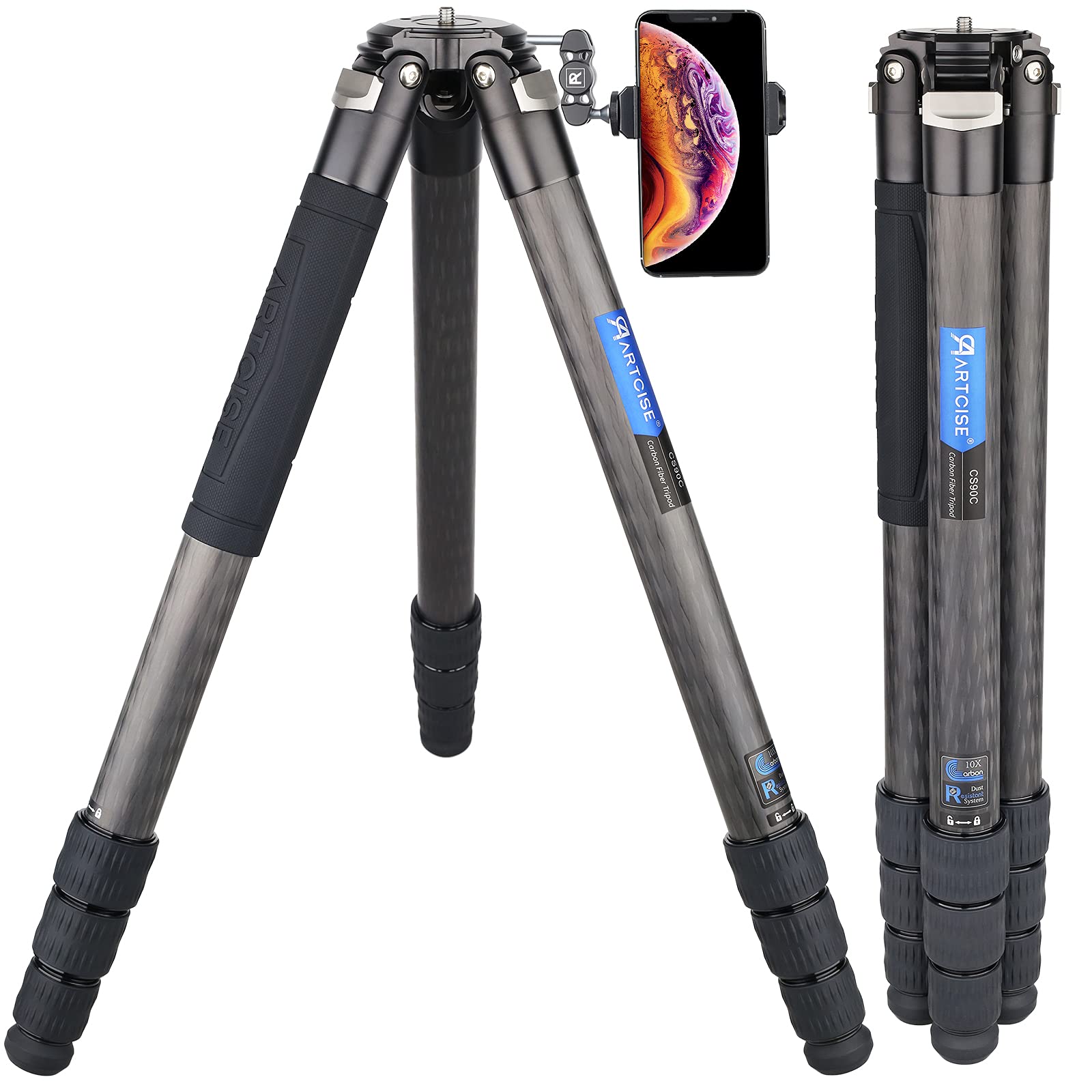 Amazon | カーボン 三脚 コンパクトトラベル三脚 40mmパイプ径 全高