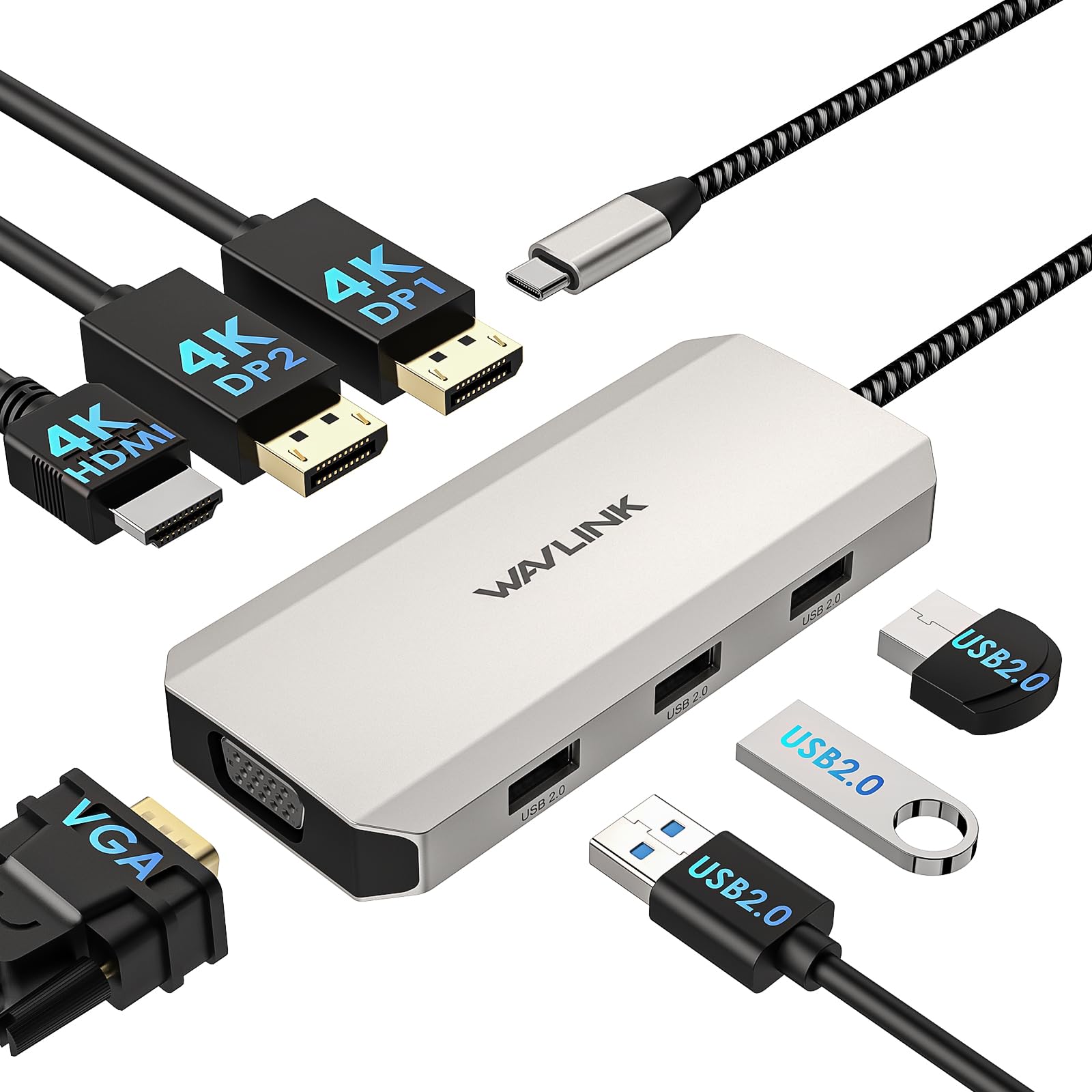 Amazon | WAVLINK USB Cドッククアッドモニター、7-In-1ラップトップ
