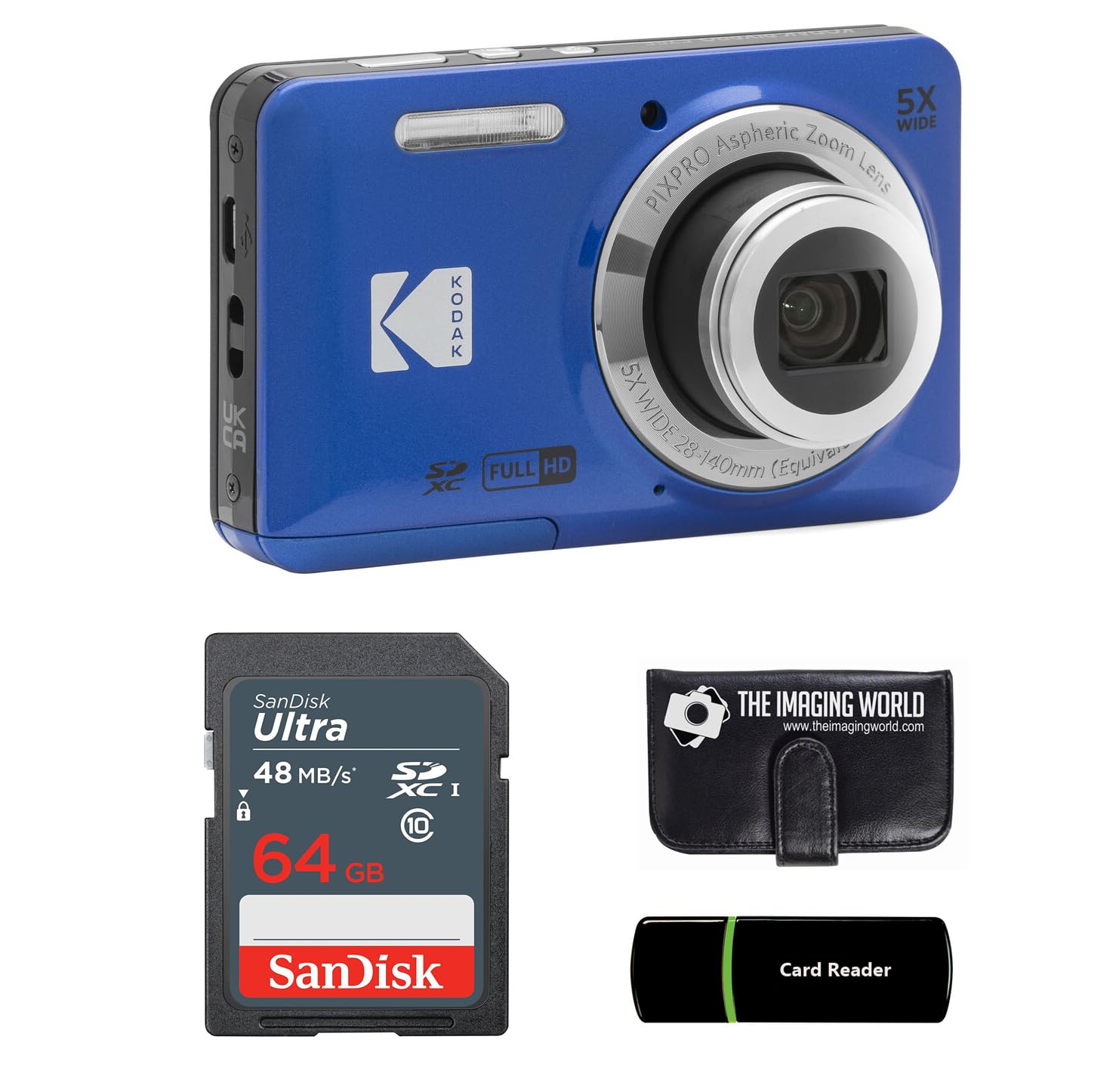 Amazon.com : Kodak PIXPRO FZ55 Blue 16MP Digital Camera 5X Optical