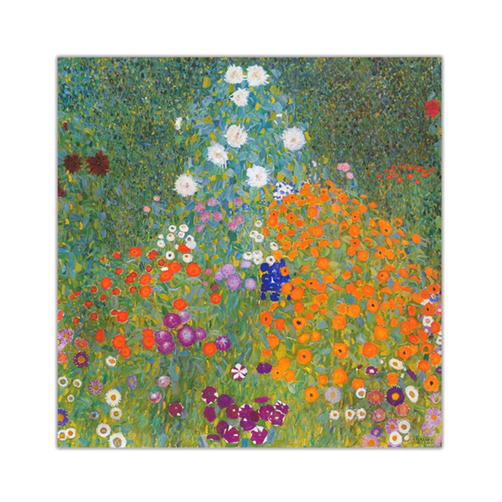 キャンバス油絵 専用 黒猫ガーデン 3 クリムト風フラワーガーデン