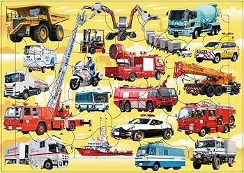 Amazon.co.jp: 3ステップ ジグソー知育パズル はたらくくるま だ