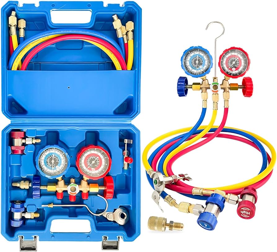 Amazon.co.jp: Socpuro マニホールドゲージ 工具セット R134a R410 R22