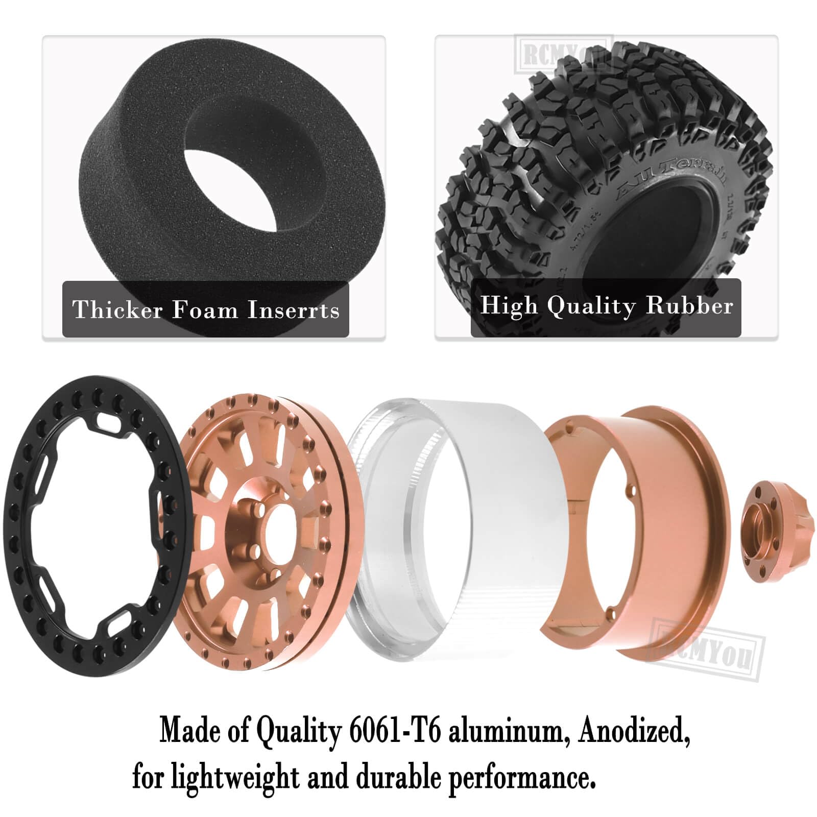 Amazon.com: RCMYou Rc 2.2 Inch Wheel Rims & Tires Wheels for 1/10