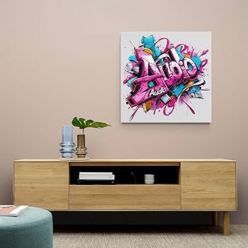 Amazon.com: Vendhui Audio Word Graffiti Canvas Poster Colorful