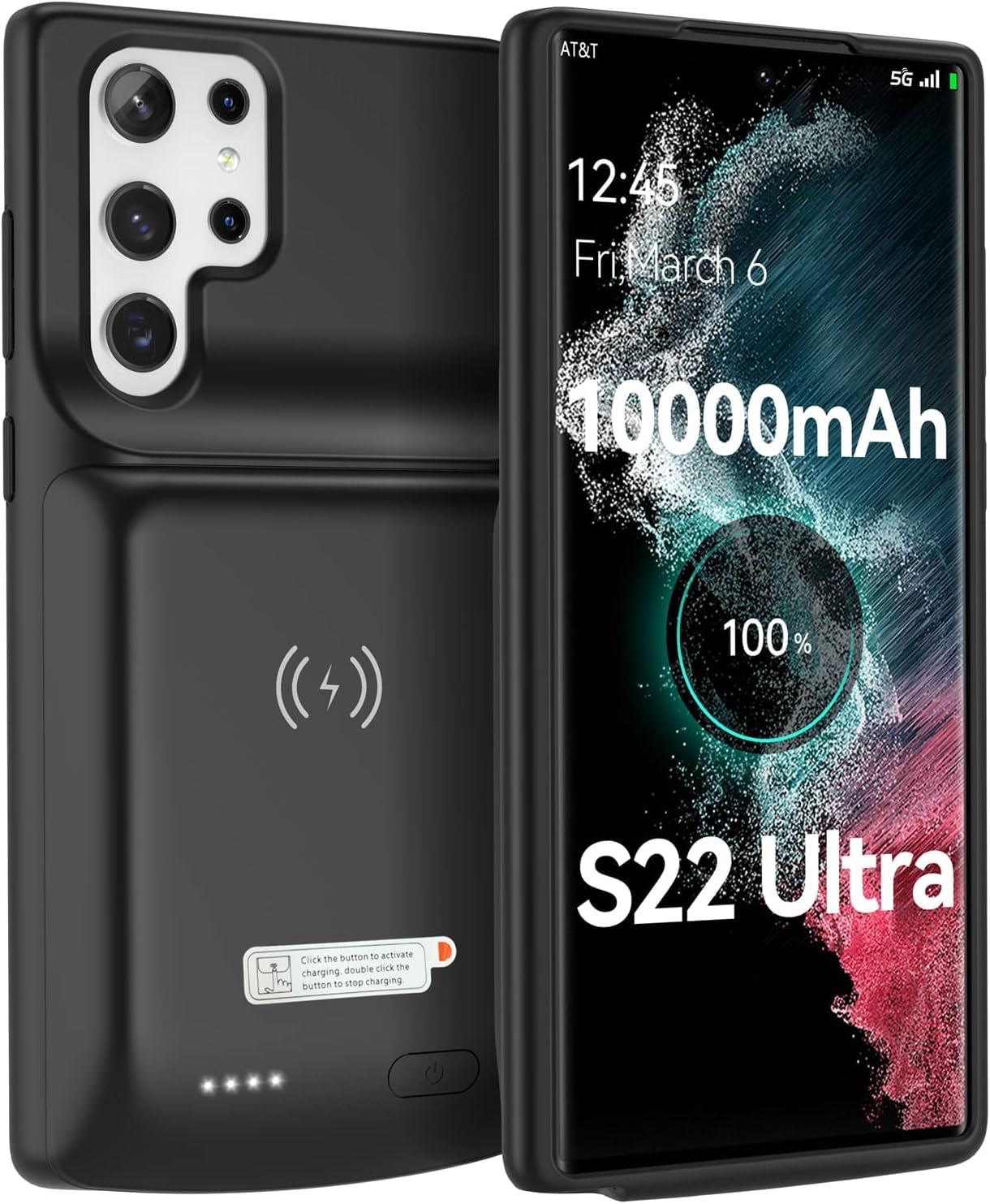 Amazon.com: NEWDERY for Galaxy S22 Ultra Battery Case 10000mAh, Qi