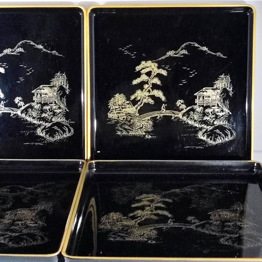 輪島塗 卓上膳5枚 共箱 未使用品 作家物 伝統工芸 輪島塗 卓上膳5枚 共