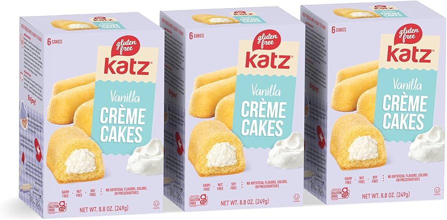 Amazon.com: Katz Gluten Free Vanilla Creme Cakes. Snack Cake, Free