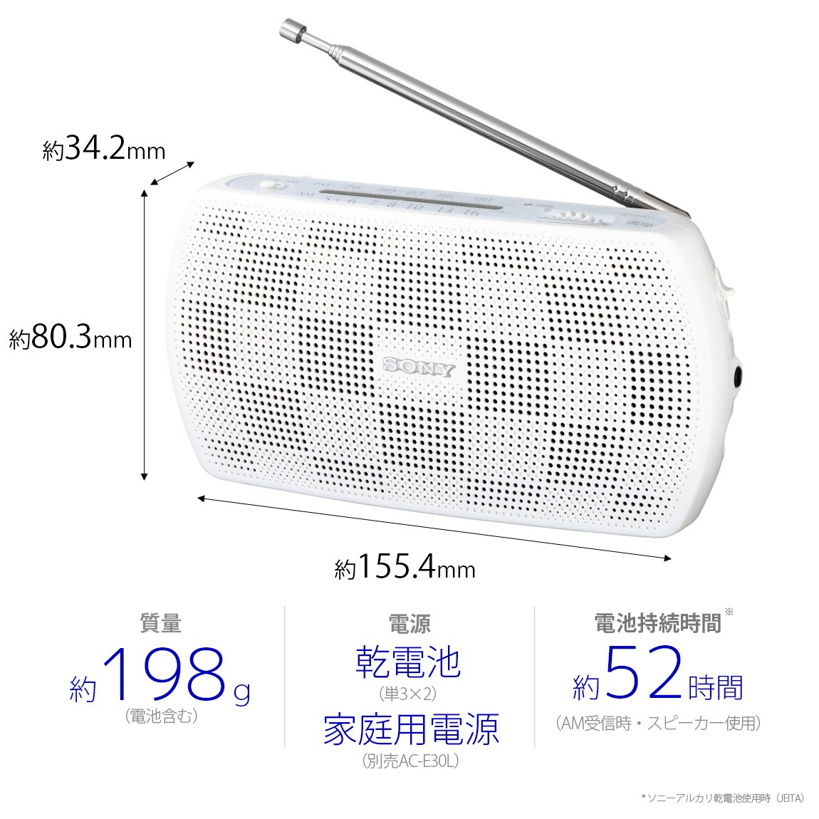 Amazon.co.jp: ソニー ポータブルラジオ SRF-19 : ワイドFM対応 FM/AM