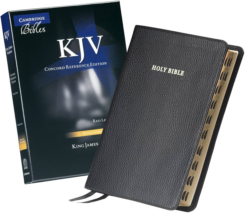 KJV Concord Reference Bible, Black Calf Split Leather, Red-letter
