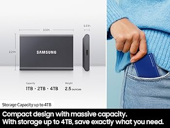Amazon.com: SAMSUNG T7 Portable SSD, 4TB External Solid State