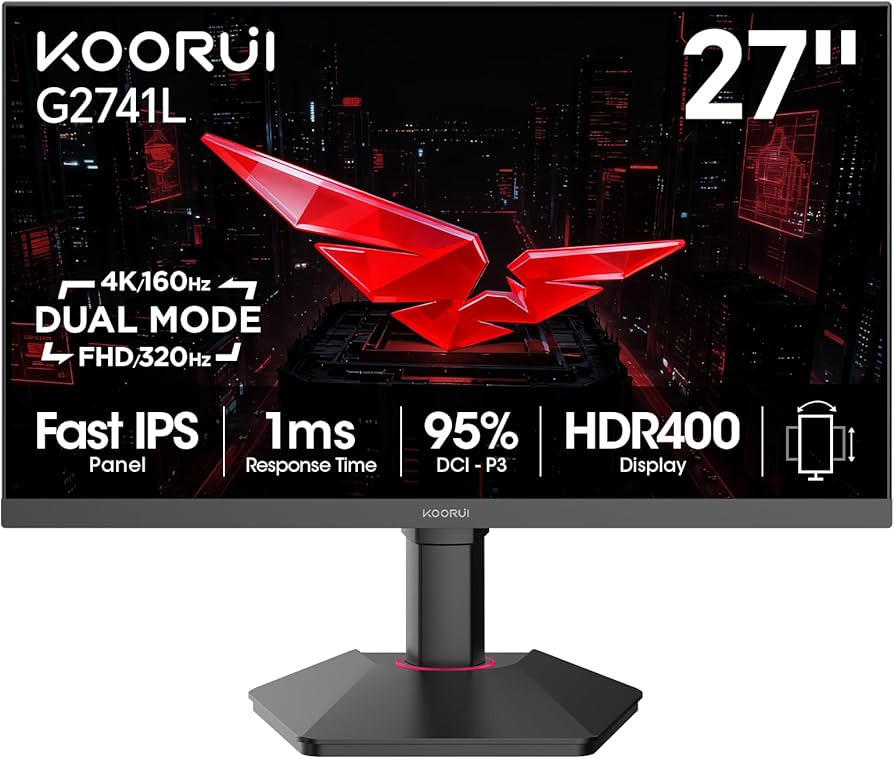 Amazon.com: KOORUI 27 Inch 4K Gaming Monitor, Dual Mode(UHD 160Hz