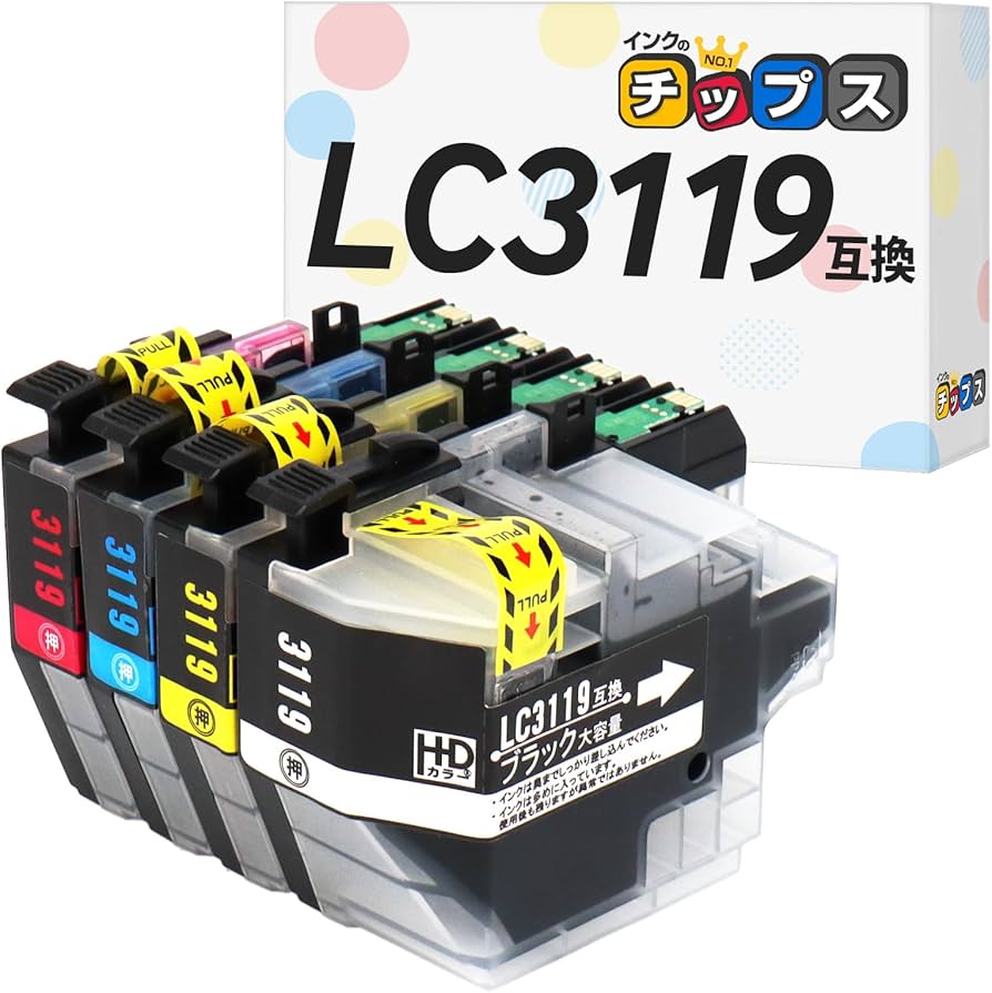 Amazon.co.jp: 【インクのチップス】 ブラザー(brother)用 LC3119 4色