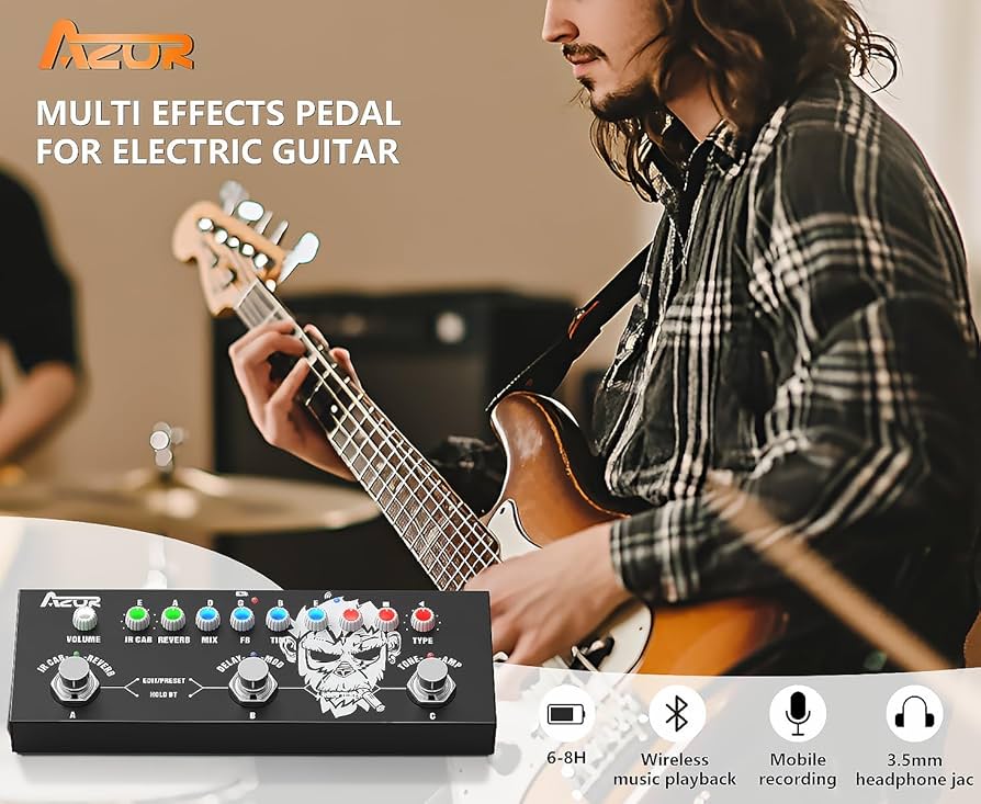 Amazon.com: AZOR Multi Effects Guitar Pedal with 3 Preset,8 IR Cab