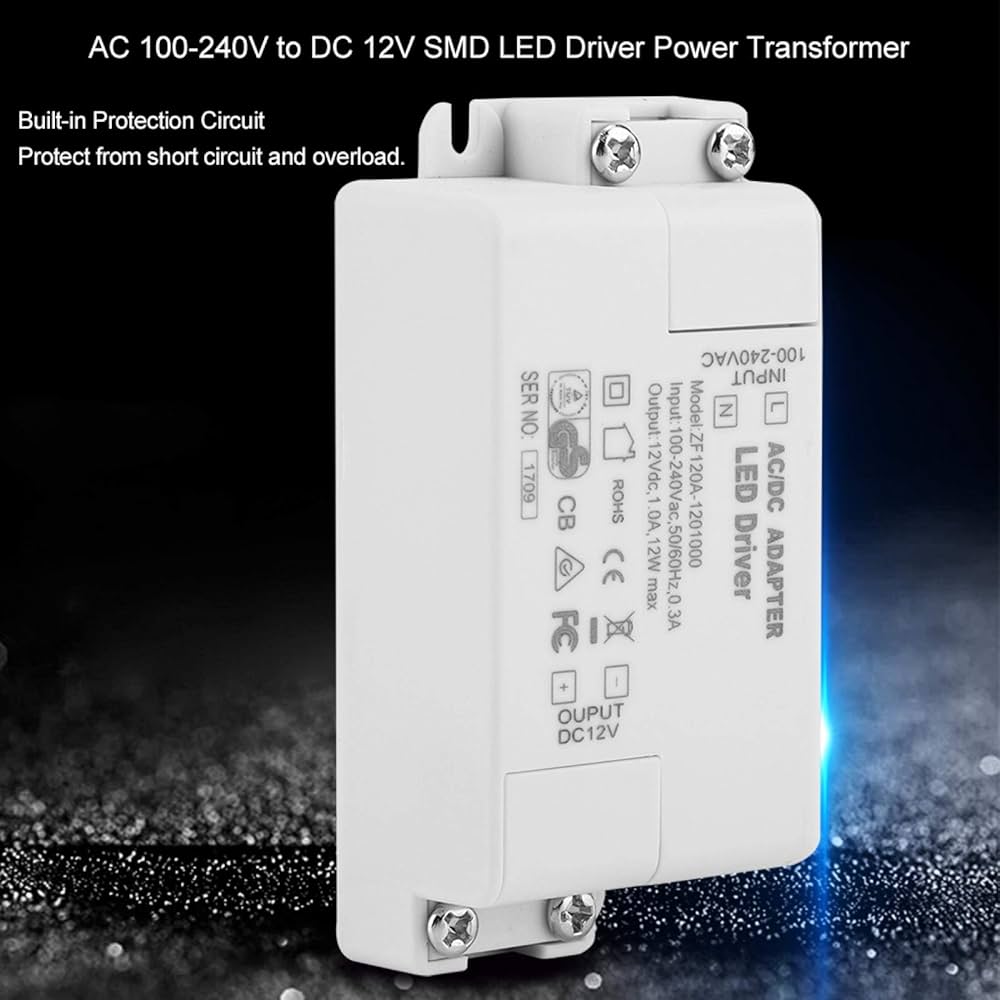 LED Power Supply, AC 100-240V to DC 12V SMD LED Driver Switch