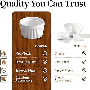 Amazon.com: DOWAN 8 oz Ramekins Oven Safe for Creme Brulee