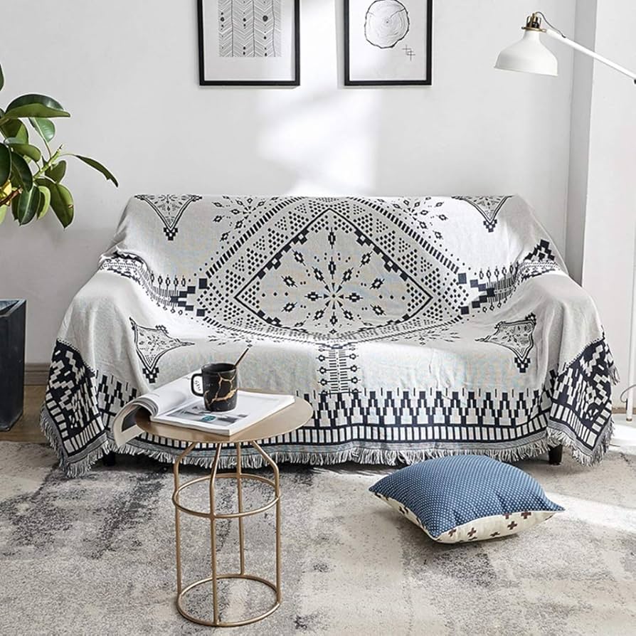 Amazon｜ソファカバー マルチカバー エスニック ポへミア風 90*90cm 3