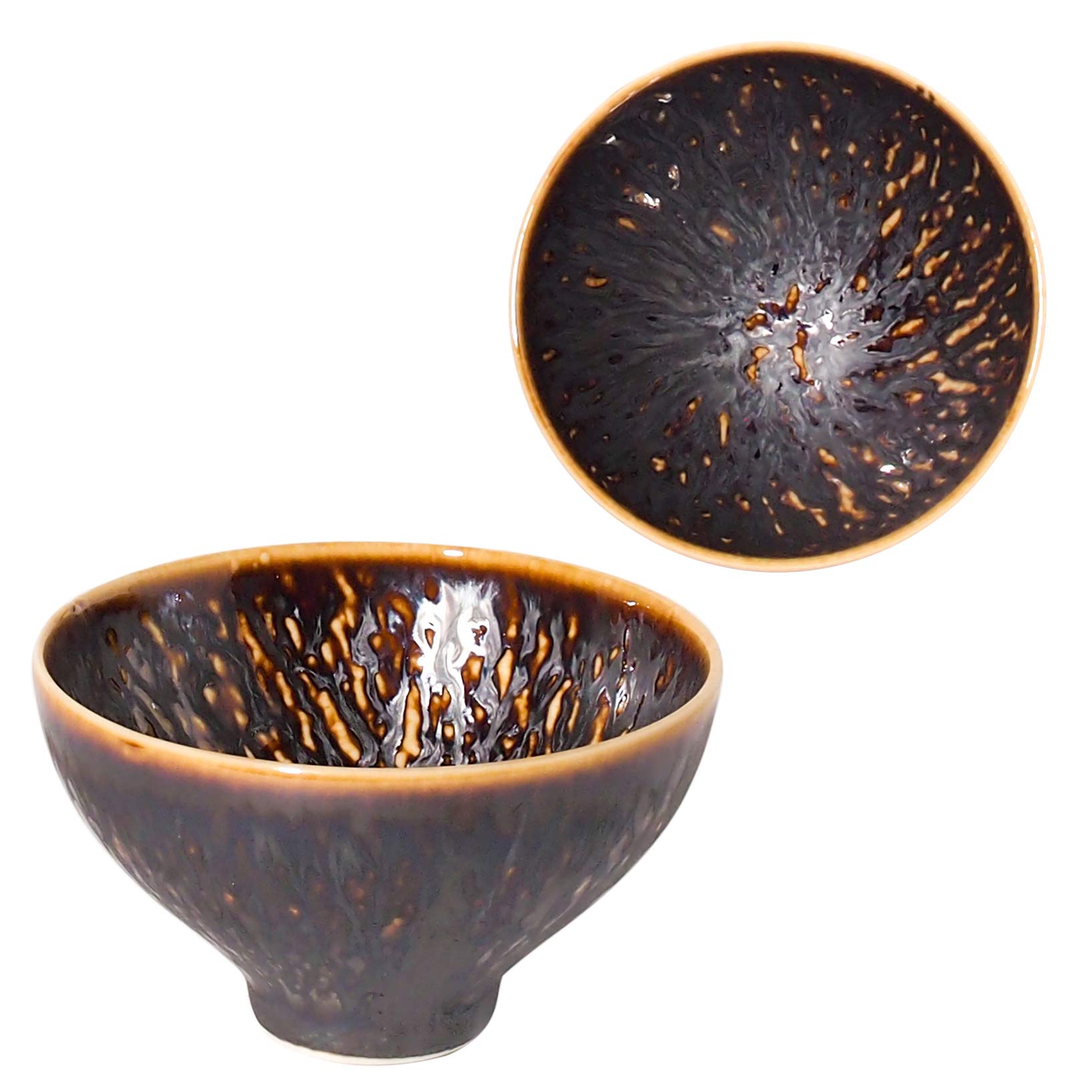 Amazon｜みのる陶器 美濃焼 ぽつり 85丸小付 KURO(黒)｜抹茶碗