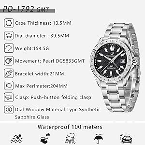 Amazon.com: SUZAKU Pagani Design Men's Automatic GMT Mechanical