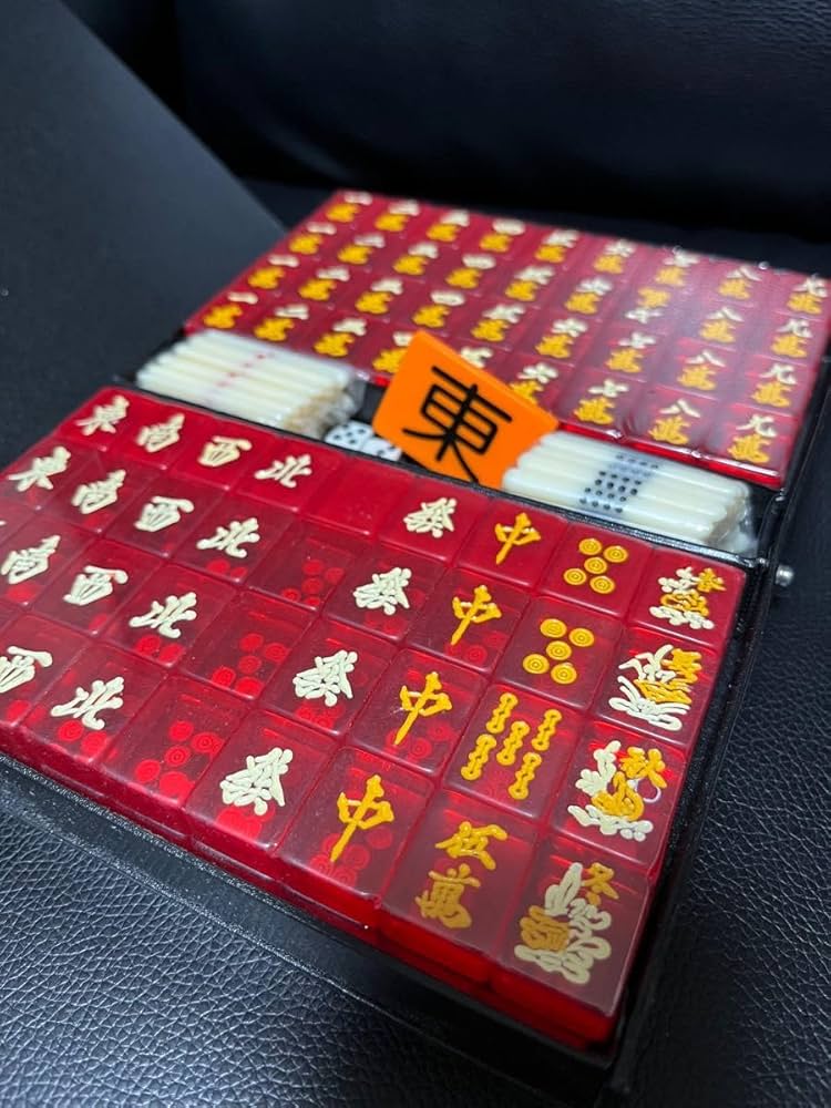 Amazon | 麻雀牌 ミニ麻雀牌セット 赤 透明牌 スケルトン クリア